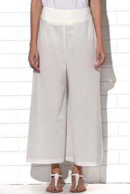 Milos wide leg summer pants in ivory